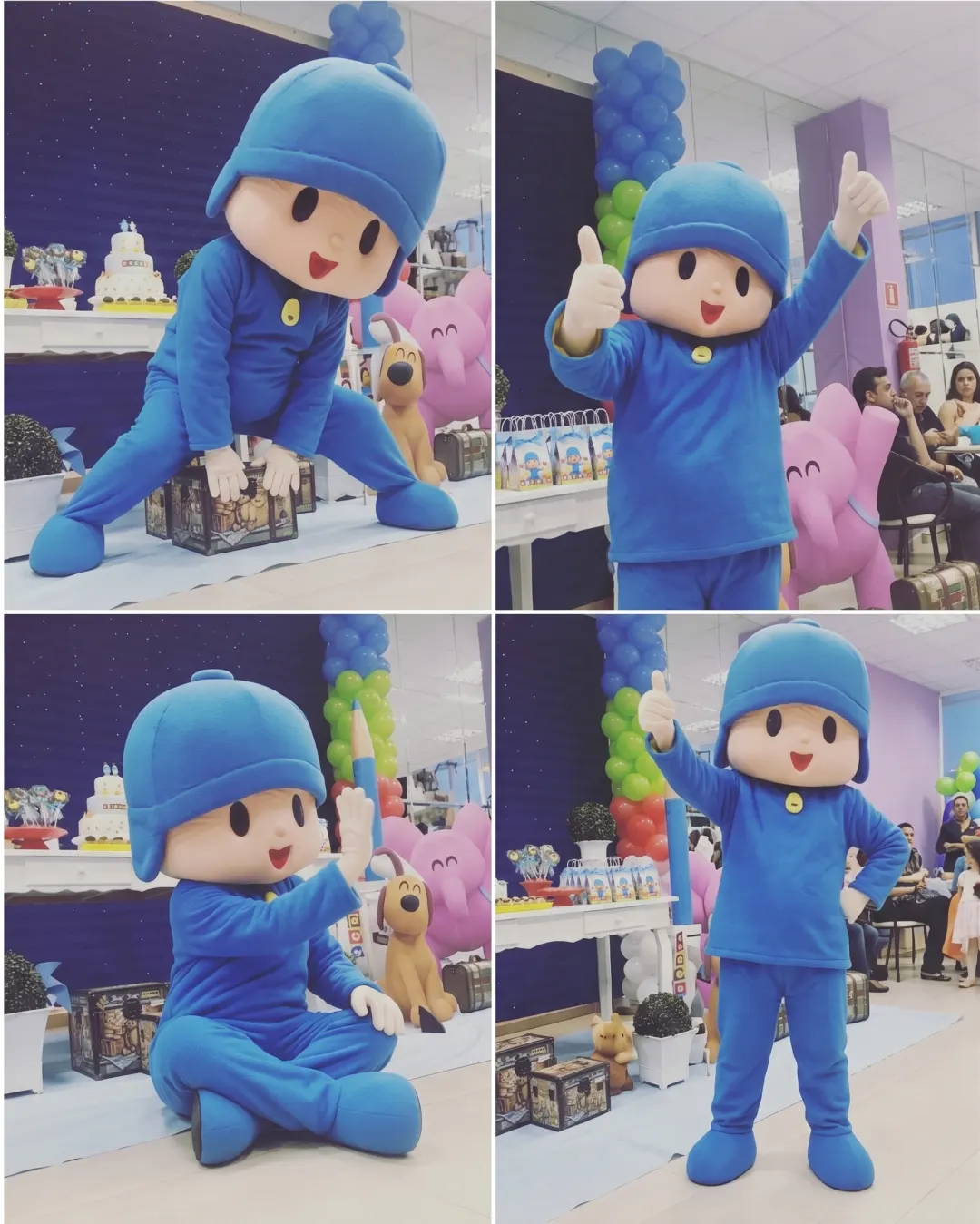 Apresentação do Pocoyo Personagem Vivo ao vivo para crianças em aniversário temático