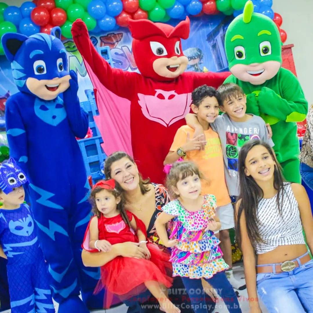 Apresentação temática e show exclusivo de PJ Masks Personagem Vivo para eventos infantis em SP