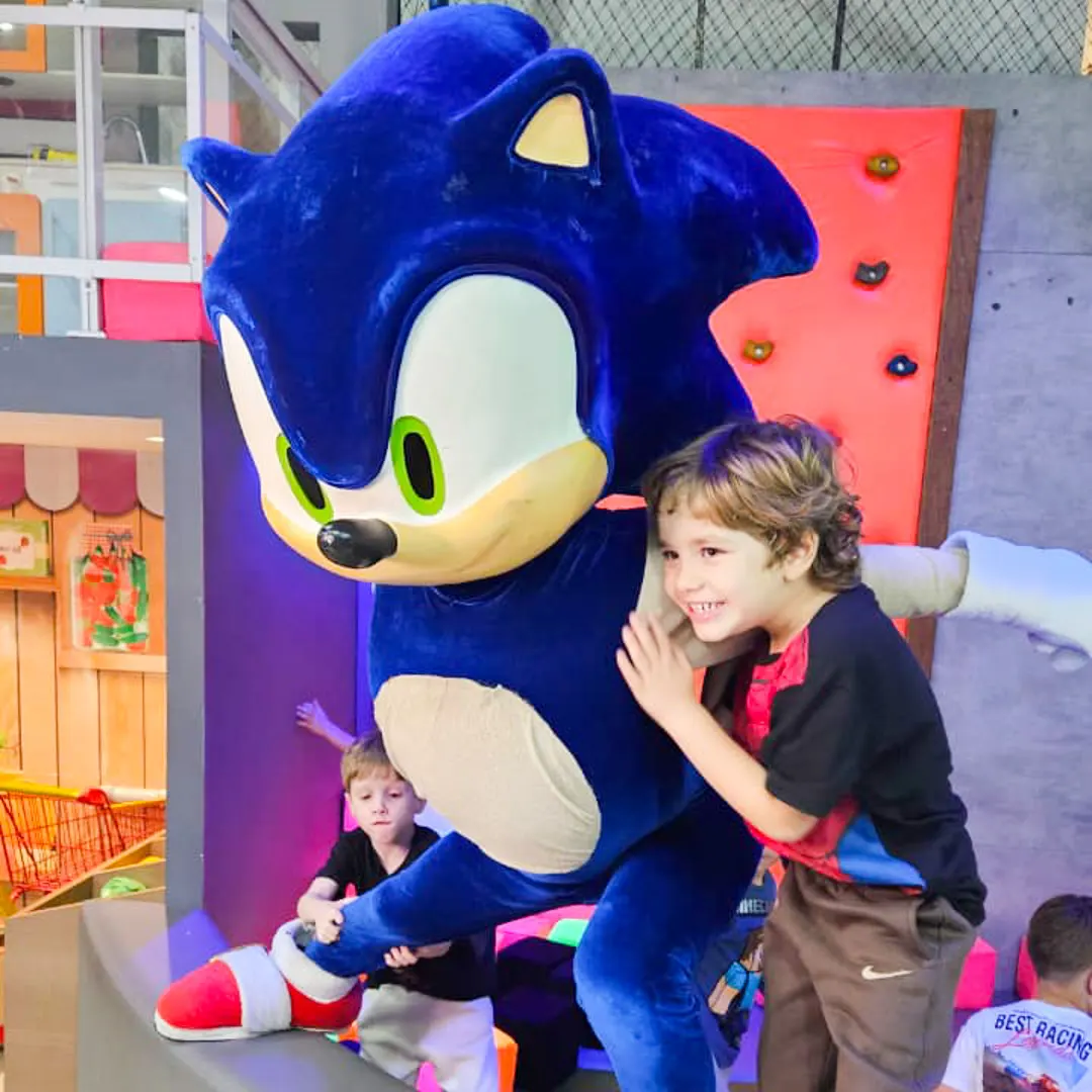 Sonic em festas infantis na cidade de São Paulo com figurino vivo e realista